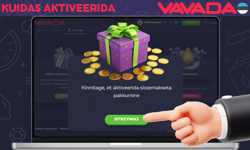 Samm-sammult juhised Vavada deposiitboonuse aktiveerimiseks ilma deposiidita